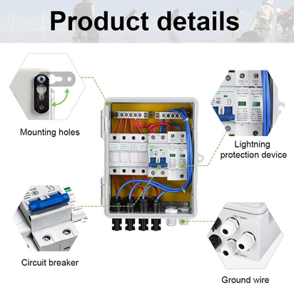 390*390*185 Combinador fotovoltaico Caja 500VDC con protección SPD de material ABS