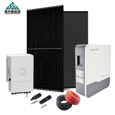 410-700 Watts Sistema de energía solar híbrida Sistema montado en el bastidor para el hogar