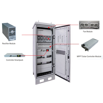 Batería de plomo y ácido Sistema de energía solar 48VDC 50hz Frecuencia de salida Para estación base de telecomunicaciones