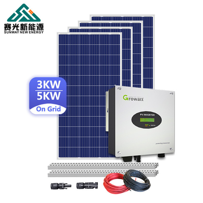 Energía solar al aire libre de 15 kW en sistema de red con paneles de silicio monocristalino