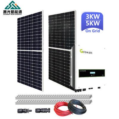 10kw 20kw en la red Sistema solar con 24 horas de tiempo de trabajo Silicio monocristalino