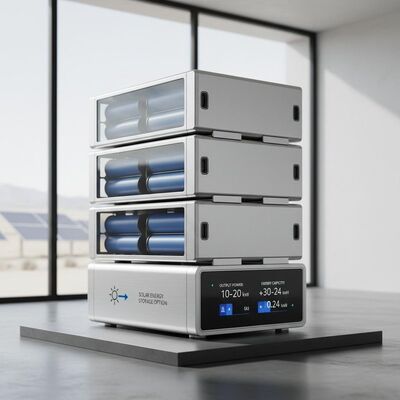 Batería de almacenamiento solar acumulable Rango de potencia de salida 10 a 20 KWh Capacidad de energía 10,24 kWh a 30 kWh y opción de almacenamiento de energía solar