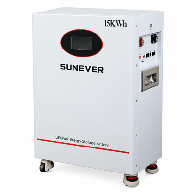 Batería doméstica SUNEVER TD-15 de 15 kWh LiFePO4 51,2 V 300 Ah de pie para almacenamiento de energía solar