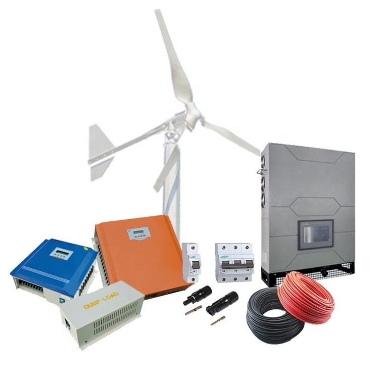 10KW Sistema de generador de energía eólica de tres fases 380VAC en red con integración de paneles fotovoltaicos