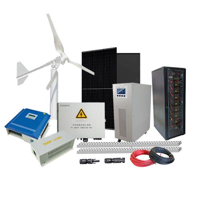 Home Off Grid Sistema de energía híbrida Controlador eólico solar híbrido Generador de turbina eólica 3KW