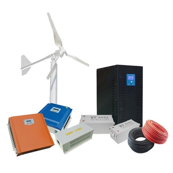 Sistema de energía eólica de 3kw 5kw 10kw fuera de la red con voltaje nominal 48V/96V/120V/220/380V