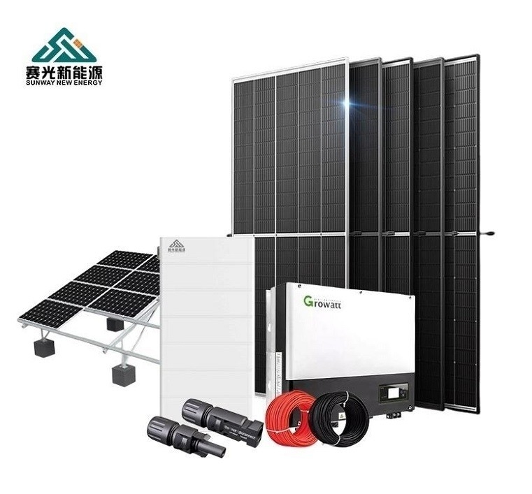 Sistema de energía solar para el hogar de 10kw Alimentado por un kit de paneles solares de 10000w y almacenamiento incluido