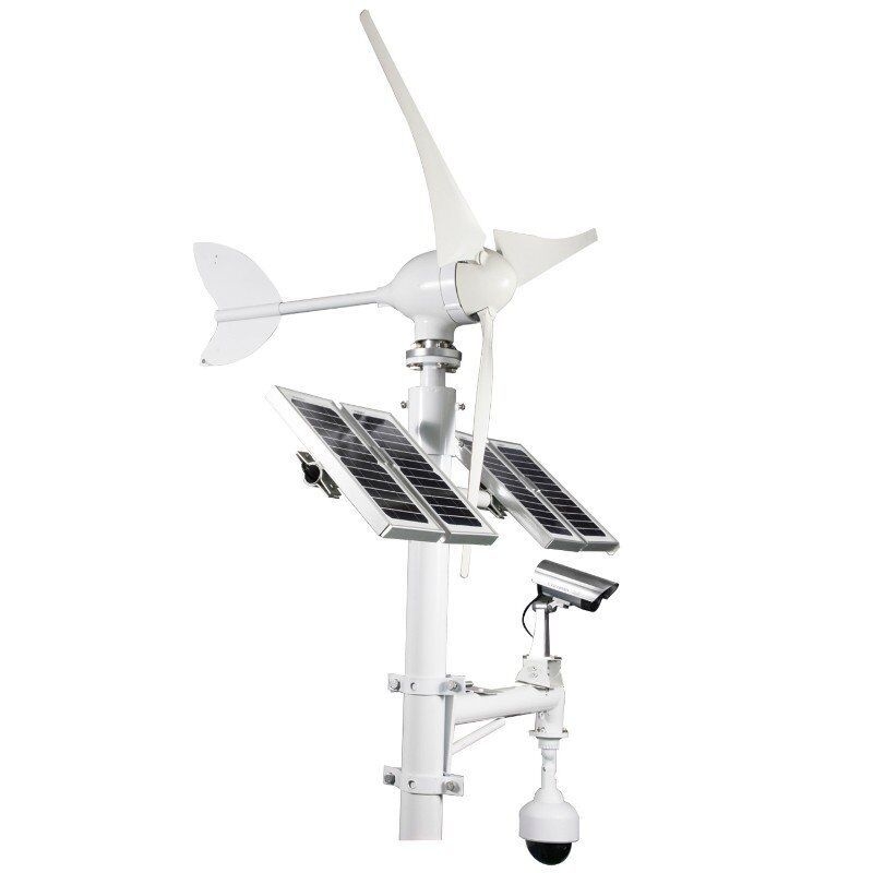 Luz de calle LED solar híbrida inteligente de 300W 600W con ahorro de energía eólica y solar para exteriores con cámara CCTV 4G 5G