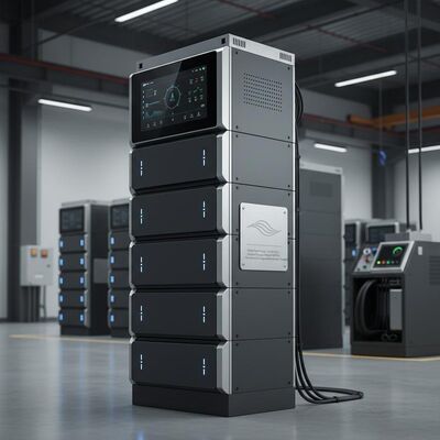 Sistema de almacenamiento de energía con rango de potencia de salida de 10 a 20 KWh y capacidad nominal de energía de 5100 Wh, diseñado para gestión de energía y soporte de red
